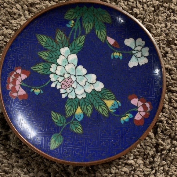 Vintage Chinese Cloisonné Small Plate - Picture 1 of 2